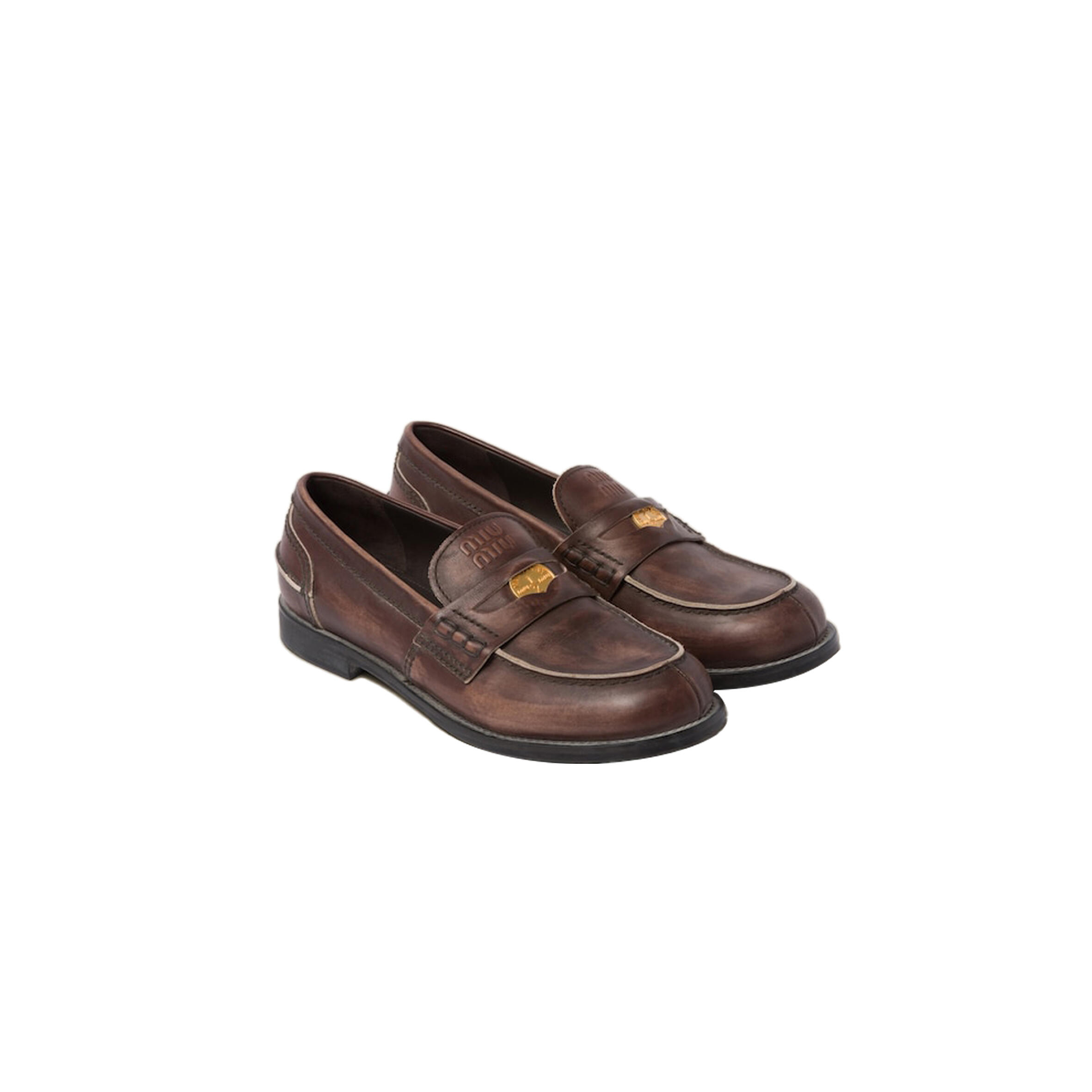 M1v M1v vintage-effect leather penny loafers 5d773d